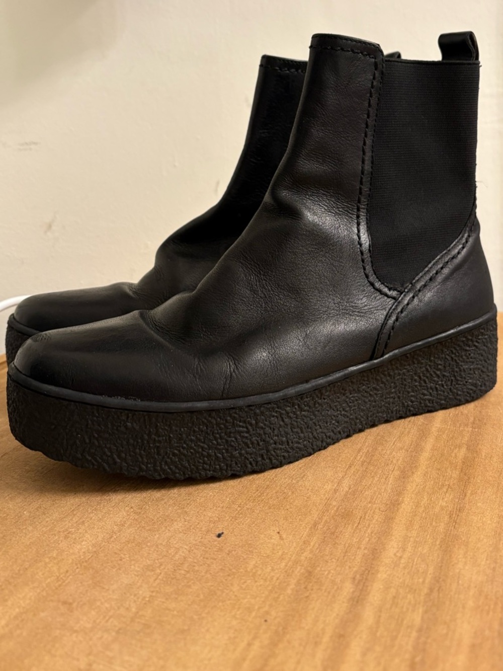 Black Platform Roberto Durville Leather Boots